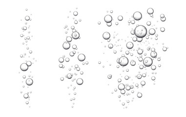 Vector illustration of water bubbles rising in an underwater scene. The fizzy bubbles create an air-filled background