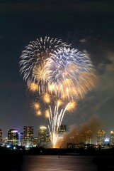 fireworks over the river - Water splash forming 2026 new year numbers on light background