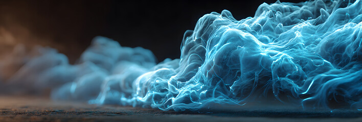 Ray of blue light tracing the movement.