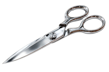 Obraz premium Scissors with a shiny metallic finish on a transparent background ready for cutting tasks