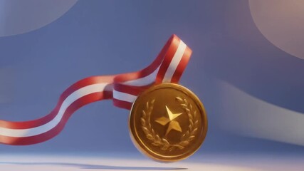 Award Ceremony, Gold Medal, Celebration Hall, Image, Bright Background, Close-Up, Achievement Recognition