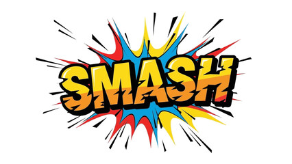 Comic book style graphic of the word SMASH with explosion effect.