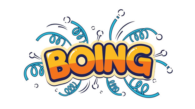 Boing comic book onomatopoeia sound effect illustration.