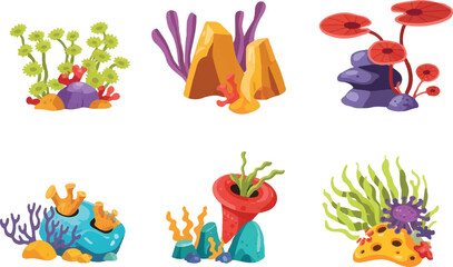 set of flowers and insects