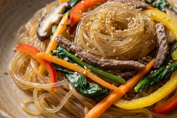 Traditional Korean dish japchae