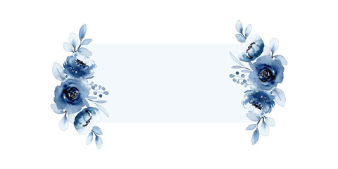 wedding invitation card set template design with watercolor greenery leaf and flower