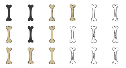 Naklejka premium A vector illustration presents a set of human bones, showcasing detailed anatomy and design, perfect for medical, educational, or artistic projects with a clean and informative style.