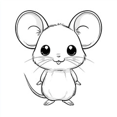 hand drawn sketch of a cute mouse