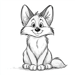 hand drawn sketch of a cute Wolf