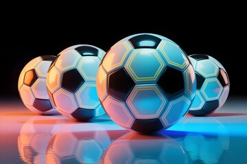 Naklejka premium soccer ball on dark background
