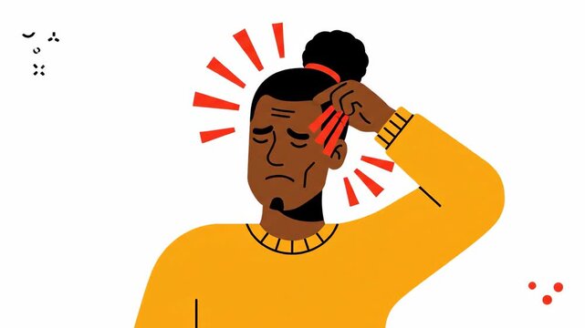 Depiction Of A Young man Experiencing Symptoms Of Severe Pain Or Sudden Illness