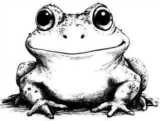 hand drawn sketch of a frog.