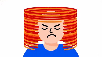 Animated Illustration Of Growing Frustration And Increasing Stress Levels In A Person