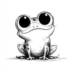 hand drawn sketch of a frog.
