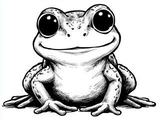 hand drawn sketch of a frog.