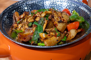Twice Cooked Pork, or hui guo rou. A Sichuan dish of spicy seared pork bell.