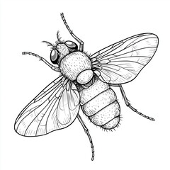hand drawn sketch of a wasp