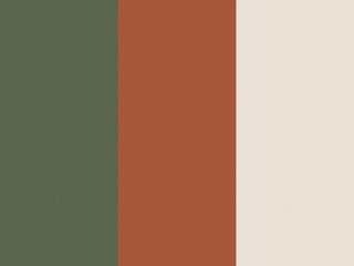 Obraz premium A simple tri-color block pattern in green, rust, and white.