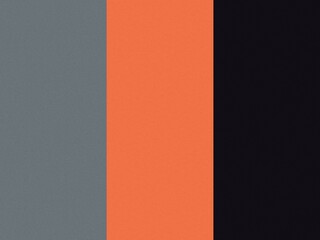 A modern tri-color design with gray, orange, and black vertical stripes.