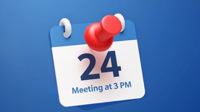 Calendar Reminder with Pin and Meeting Details A Visual Cue for Scheduling and Organization