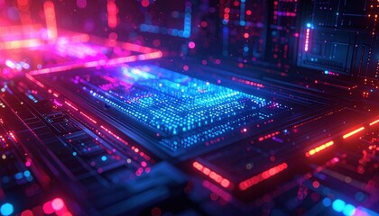 Circuit board with neon lights