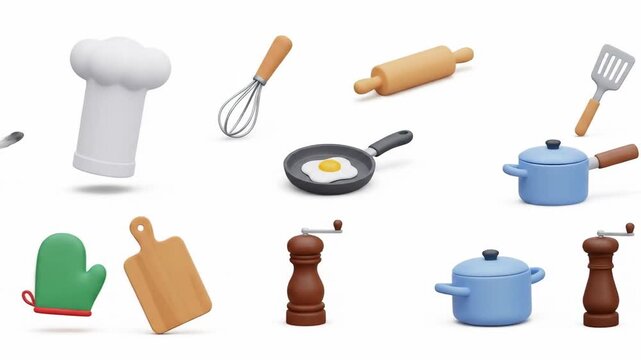 Kitchen Utensils A Set of Cooking Tools for Culinary Enthusiasts