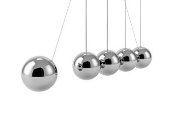 Newtons Cradle Pendulum Balls Shiny Metallic
