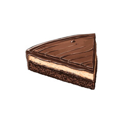 chocolate slicecake hand drawn vector illustration