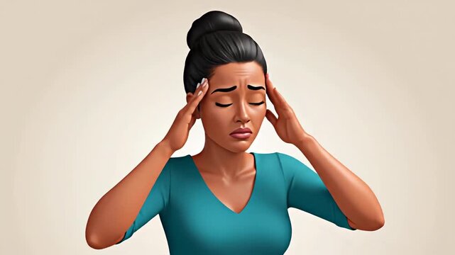 Woman Experiencing Head Pain: A Visual Representation of A Headache's Intense Discomfort