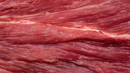 Raw fresh beef meat texture close up with natural red color and fat lines for cooking