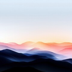 Fototapeta premium Abstract Mountains at Sunset with Gradient Colors