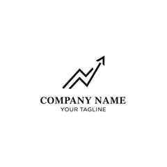 Minimalist arrow graph logo design for business growth and financial success.
