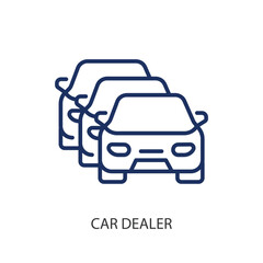 Car dealer thin line icons. Original vector illustration.