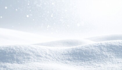 Winter wonderland background with fresh snowdrifts and falling snowflakes, perfect for holiday greetings or seasonal designs
