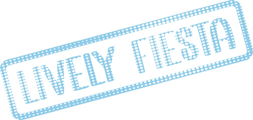 Lively Fiesta Celebration Stamp Featuring a Light Blue Dotted Graphic Style