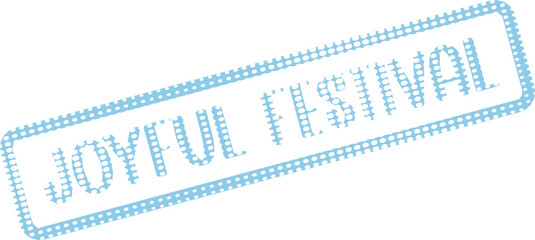 Light Blue Dotted Joyful Festival Rubber Stamp for Event Promotions and Celebrations