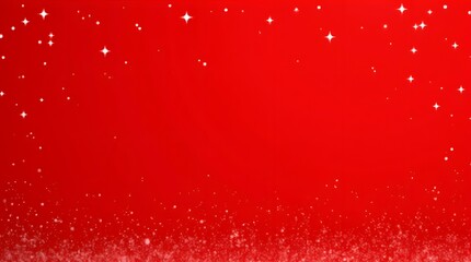 Theme Christmas, Festive red background with 3D stars and snow dust floating, selective focus
