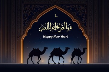 New year celebration with camels