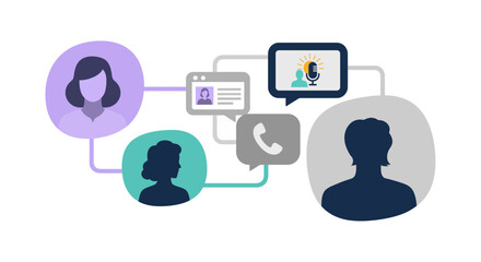 Connect with remote teams and clients through online meetings and podcasts using modern communication tools for professional collaboration and engaging discussions