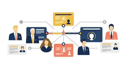 Visualize your network with professional avatars and timeline graphics to showcase your team's history and key connections for impactful business strategy