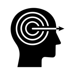 Targeted Mind Concept Icon Representing Focus, Goal Achievement, and Strategic Thinking for Visual Design and User Interface
