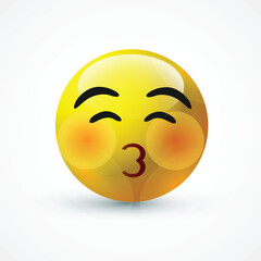 vector round yellow cartoon bubble emoticons comment social media chat comment reactions, icon template face emoji character message