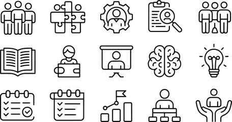 Business and Management Icons Vector Illustration