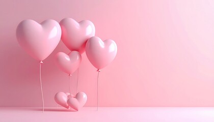 Pink Heart Balloons - A Valentines Day Celebration of Love and Romance.
