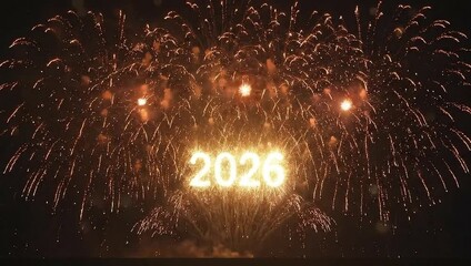 Fireworks display with numerical year festive celebration dark background