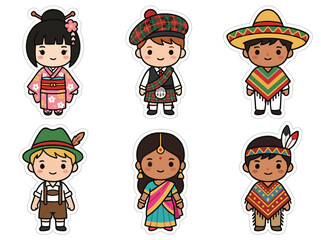 Diverse Cultural Representation - Children in Traditional Attire.