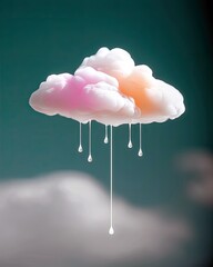 Cloud Dripping Tears Against Teal Sky