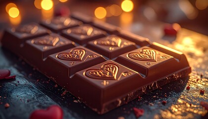 Heart-Shaped Chocolate Bar - A Sweet Valentines Day Treat.