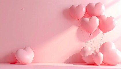 Pink Heart Balloons - A Valentines Day Celebration of Love and Affection.