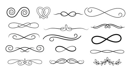 Elegant Decorative Line Ornaments and Flourishes Collection